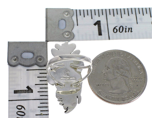 Southwest Sterling Silver Turquoise Flower Ring Size 6-1/2 YX79896